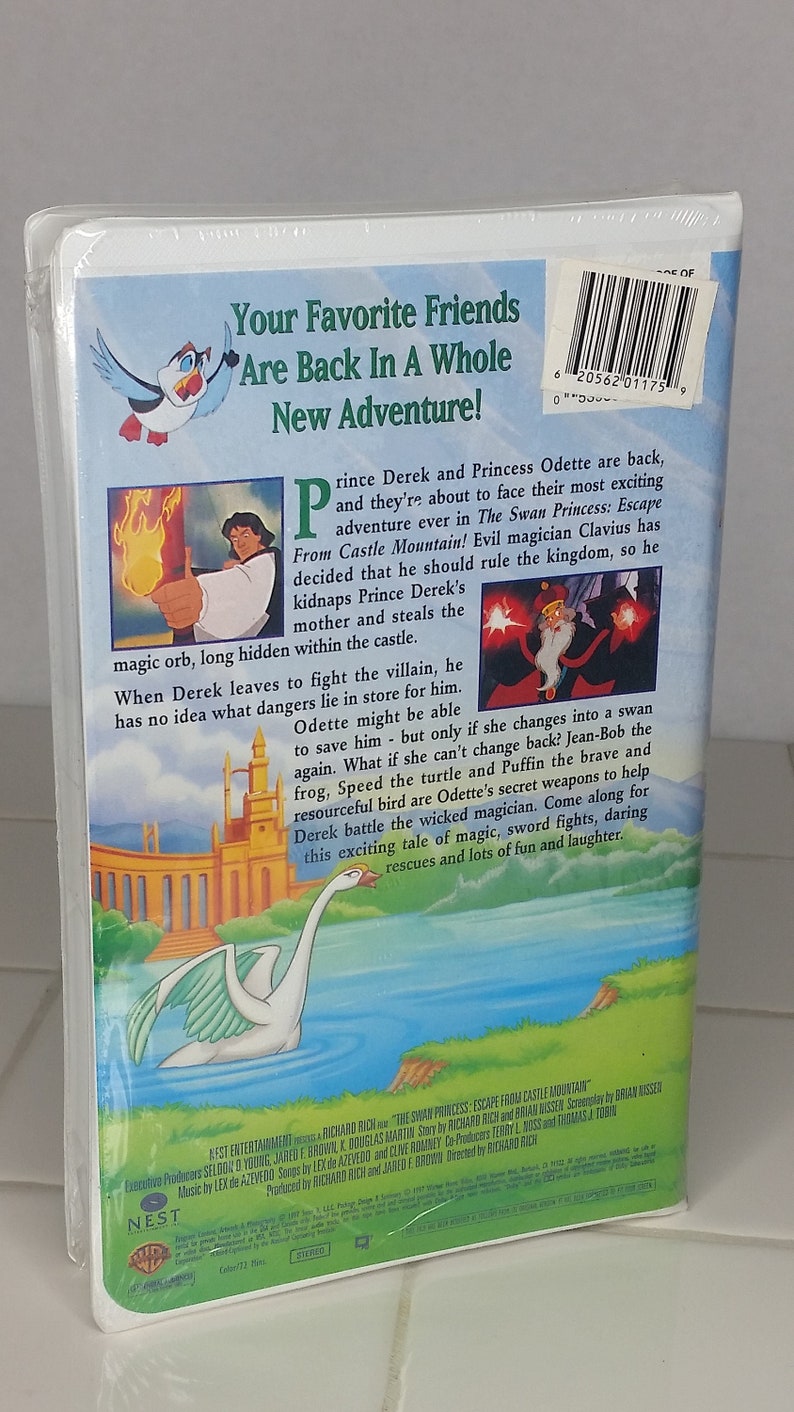 SEALED 1997 The Swan Princess VHS Escape From Castle Mountain Etsy