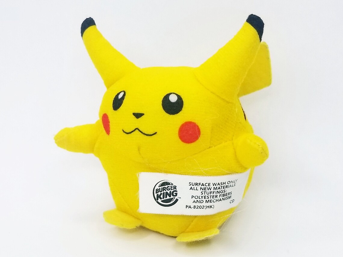 Vintage 1999 Pokémon Pikachu Burger King Nintendo Plush Toy Etsy