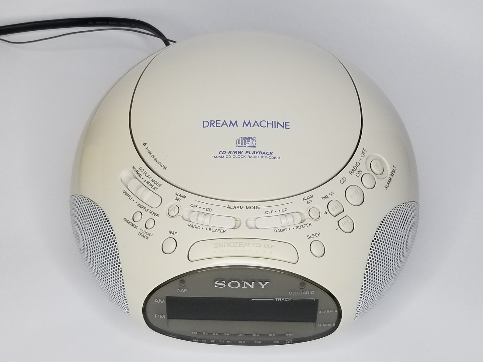 Sony Dream Machine CD AM/FM Radio Dual Alarm Clock White Etsy