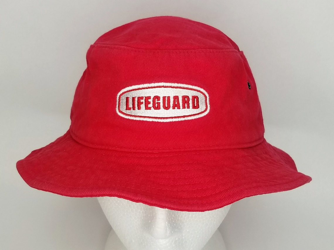 Vintage Lifeguard Bucket Hat Adult Size Large Etsy