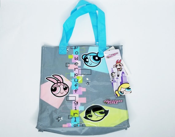 Rare POWERPUFF GIRLS Glitter Tote Bag 90s Vintage