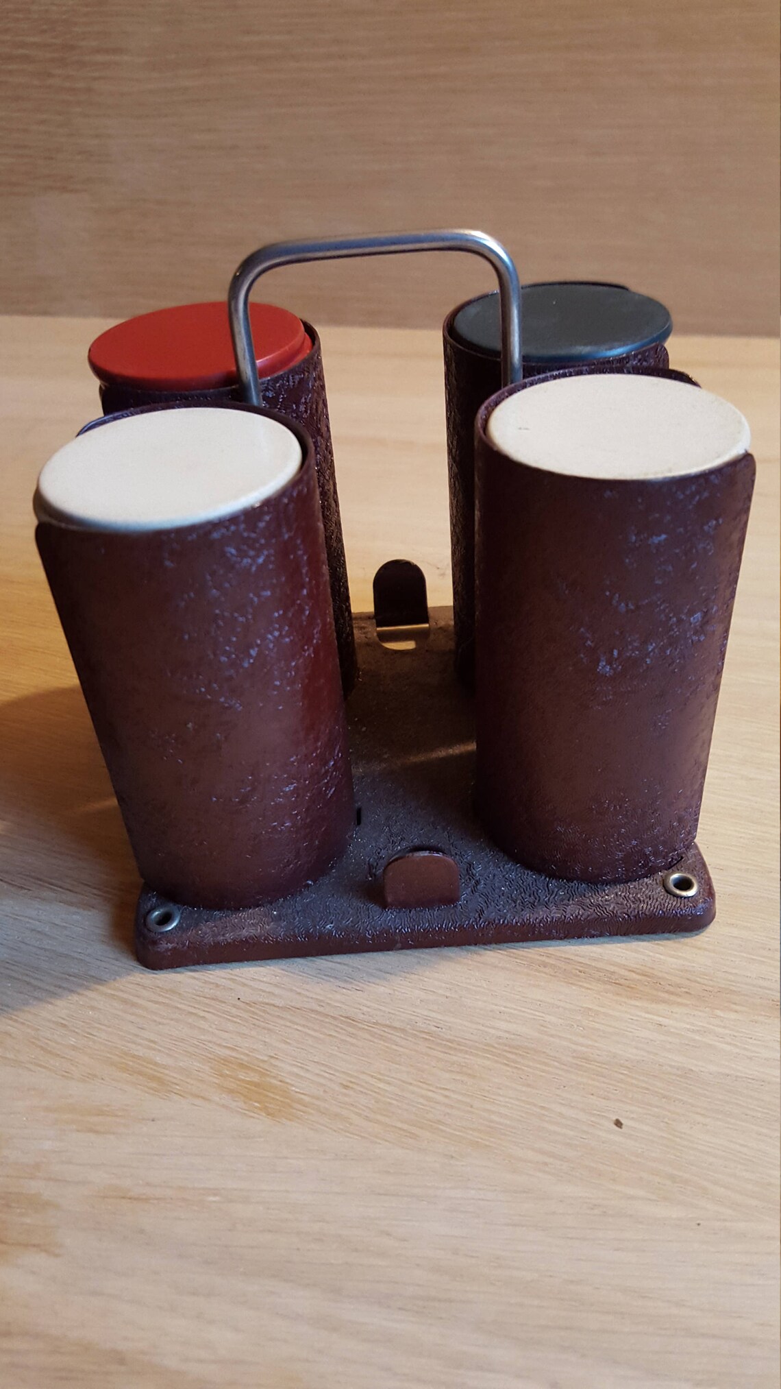 Metal Poker Chip Holder With 100 Old Chips PRICE INCLUDES Etsy