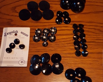 Black jet and other black vintage buttons (49) Price includes shipping