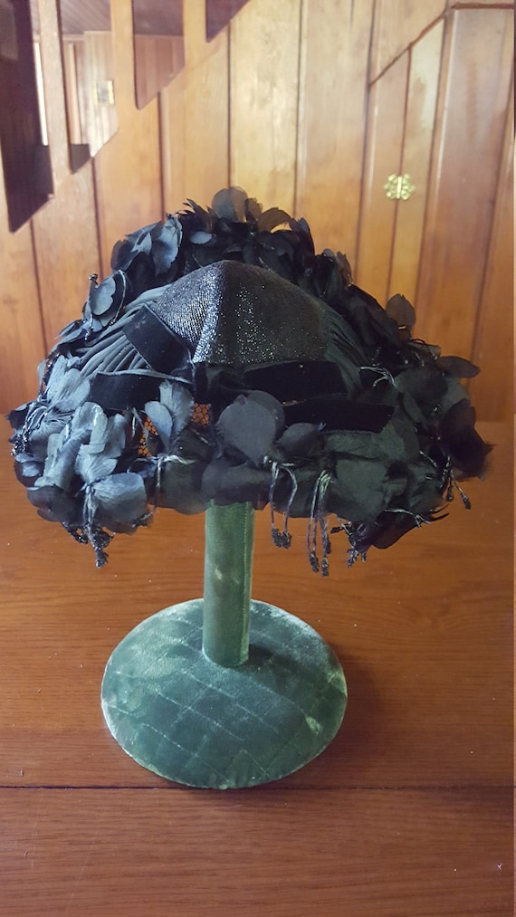 Vintage black ladies hat - PRICE INCLUDES SHIPPING - image 8