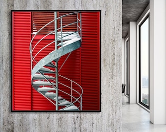 Large Wall Art Print, Urban, Spiral Staircase