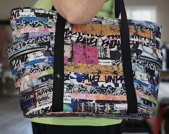 Tote Bag, featuring Ravel Mix Twist Fabric, hand made