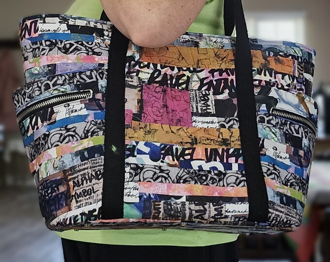 Tote Bag, featuring Ravel Mix Twist Fabric, hand made