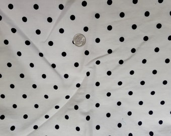 Fabric, white, blue polkdadot