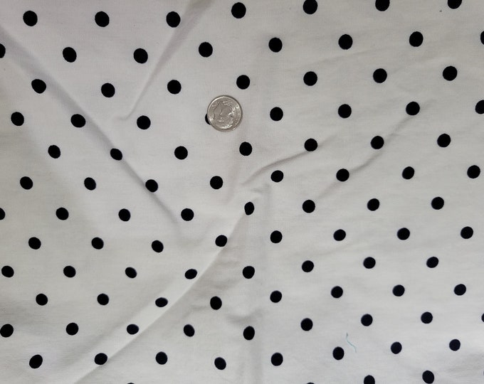 Fabric, white, blue polkdadot