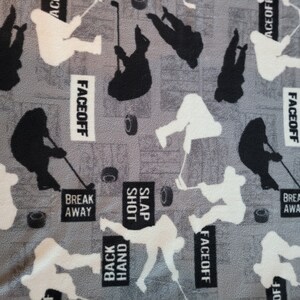 Hockey Print - Black, Gray and White