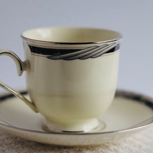 Lenox Teacup and Saucer in “City Chic” Pattern - New, Unused