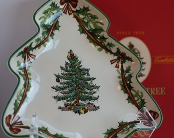 ヴィンテージ スポード クリスマスツリー 万能皿 - ボウル - パイ皿