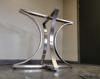 Brushed Stainless Pedestal Table Base - Any Size!