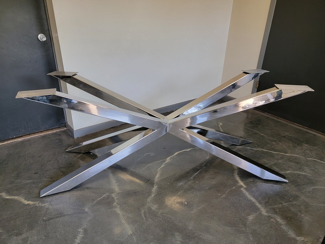 Polished Stainless Spider Style Metal Table Base Any Size - Etsy
