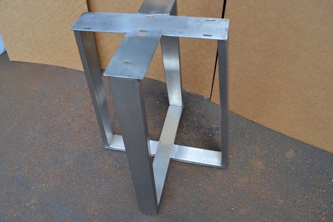 Brushed Stainless Metal Tapered Table Base/legs - Any Size! - Etsy