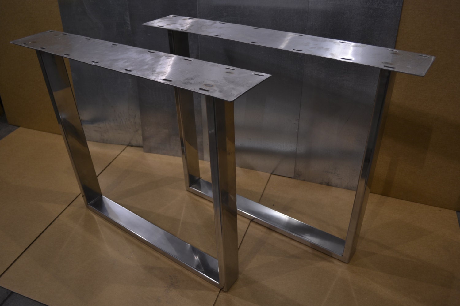Polished Stainless Metal Tapered Table Legs Any Size Etsy