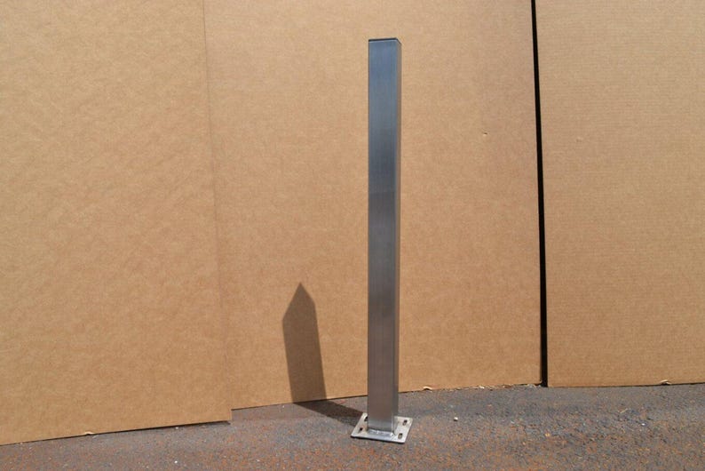 Pier Brushed Stainless Steel Post Table Legs, another view