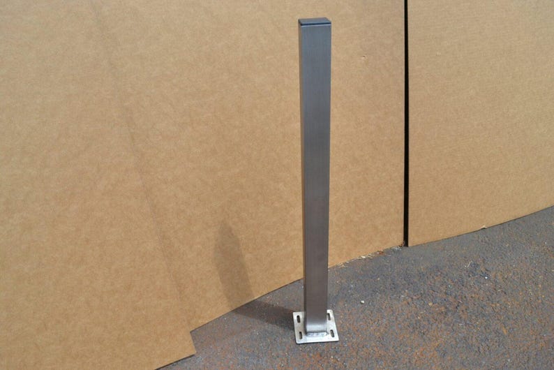 Pier Brushed Stainless Steel Post Table Legs, another view
