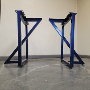 Crossover Style Metal Table Legs for Dining Tables, Desks, Conference Tables, Coffee Tables with Wood, Stone, or Glass Tops