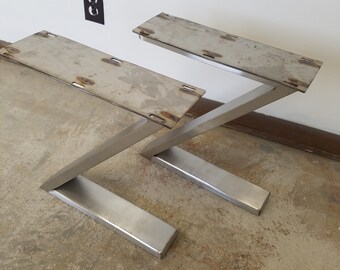 Buy Brushed Stainless Z-shaped Table/desk/bench Legs Online in