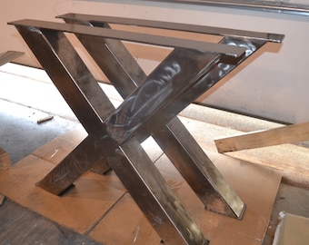 Metal Table Legs, Industrial X-Frame Style - Any Size and Color!
