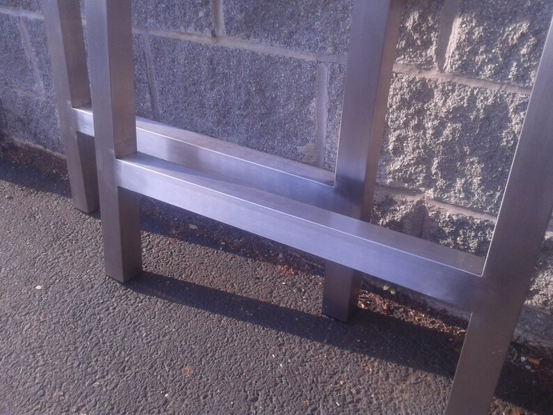 Brushed Metal Stainless Steel H Frame Table Legs Any Size Image 0