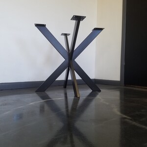 IN STOCK - Cross-X Style Side or Coffee Table Height Metal Table Base 24&quot; W x 24&quot; L x 20&quot; H