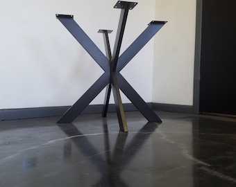 IN STOCK - Cross-X Style Side or Coffee Table Height Metal Table Base 24" W x 24" L x 20" H
