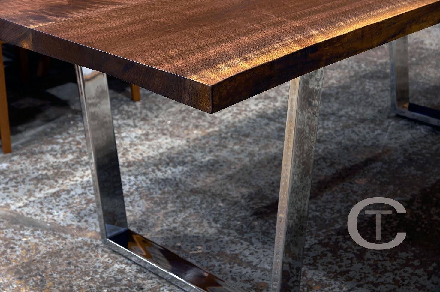 Polished Stainless Metal Tapered Table Legs Any Size