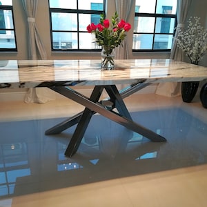 Criss Cross Style Metal Table Base - Any Size/Color
