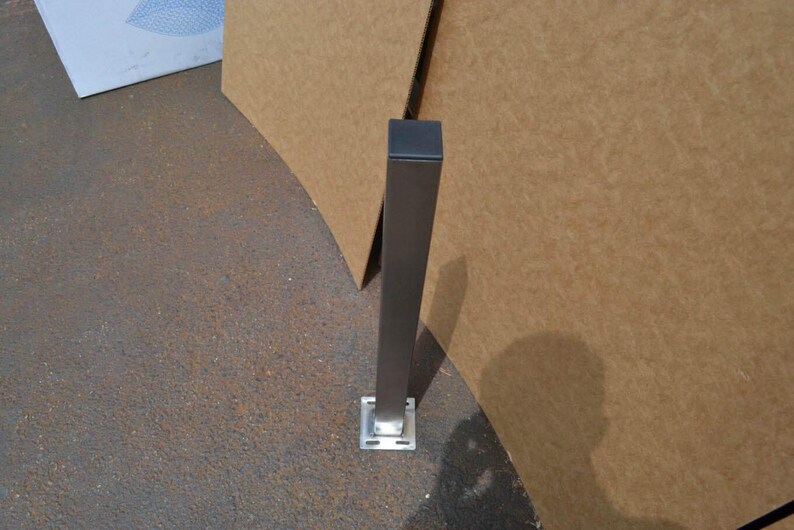 Pier Brushed Stainless Steel Post Table Legs, another view