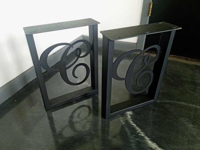 Metal Table Legs Monogram Rectangular Style Any size/color | Etsy