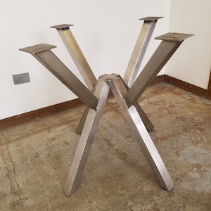Brushed Stainless W-Shaped Trestle/Pedestal Table Base/Legs - Any Size!