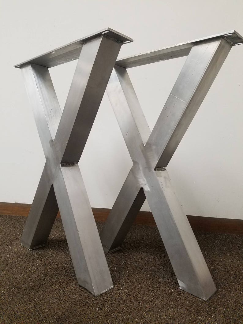 Metal Aluminum Table Legs X Frame Style Any Size Image 0