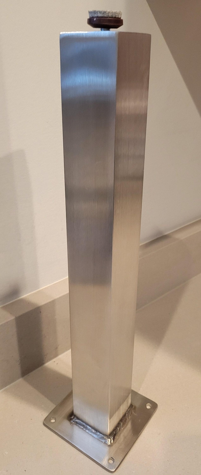 Pier Brushed Stainless Steel Post Table Legs, another view