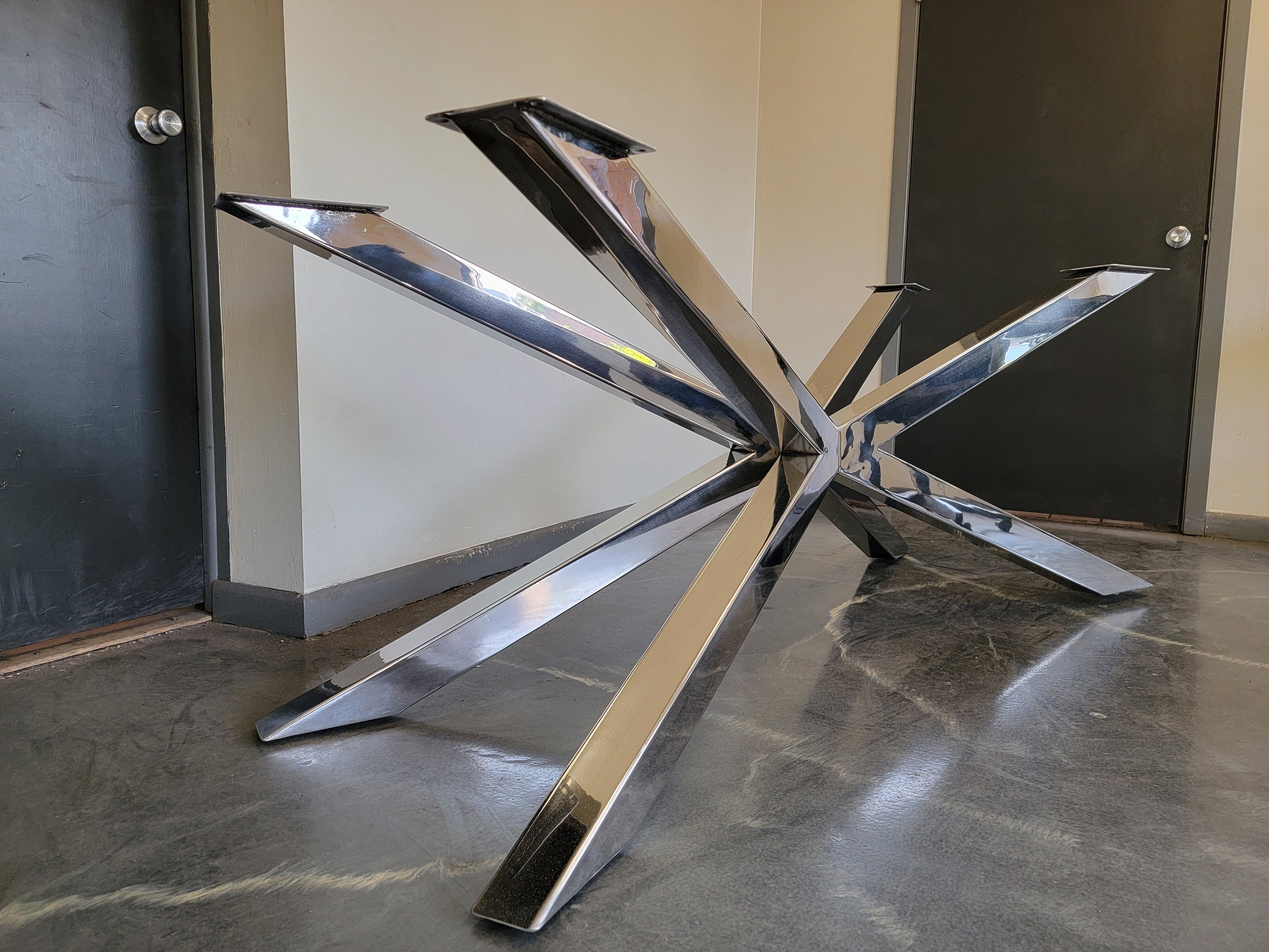 Polished Stainless Spider Style Metal Table Base Any Size Etsy