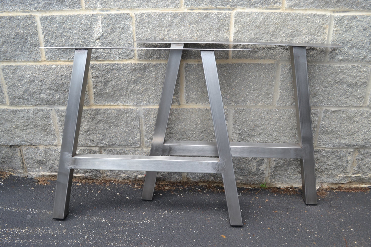 Brushed Metal Stainless Steel AFrame Table Legs Any Size!