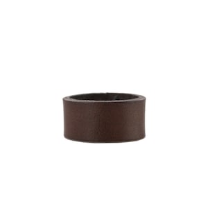 Brown Plain Leather Band Ring