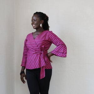 Bell Sleeves Wrap Top