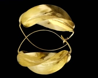 Large Size Fulani Earring (Gold Tone) (2.5in)