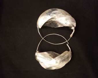 Large Size Fulani Earring (Silver Tone) (2.5in)