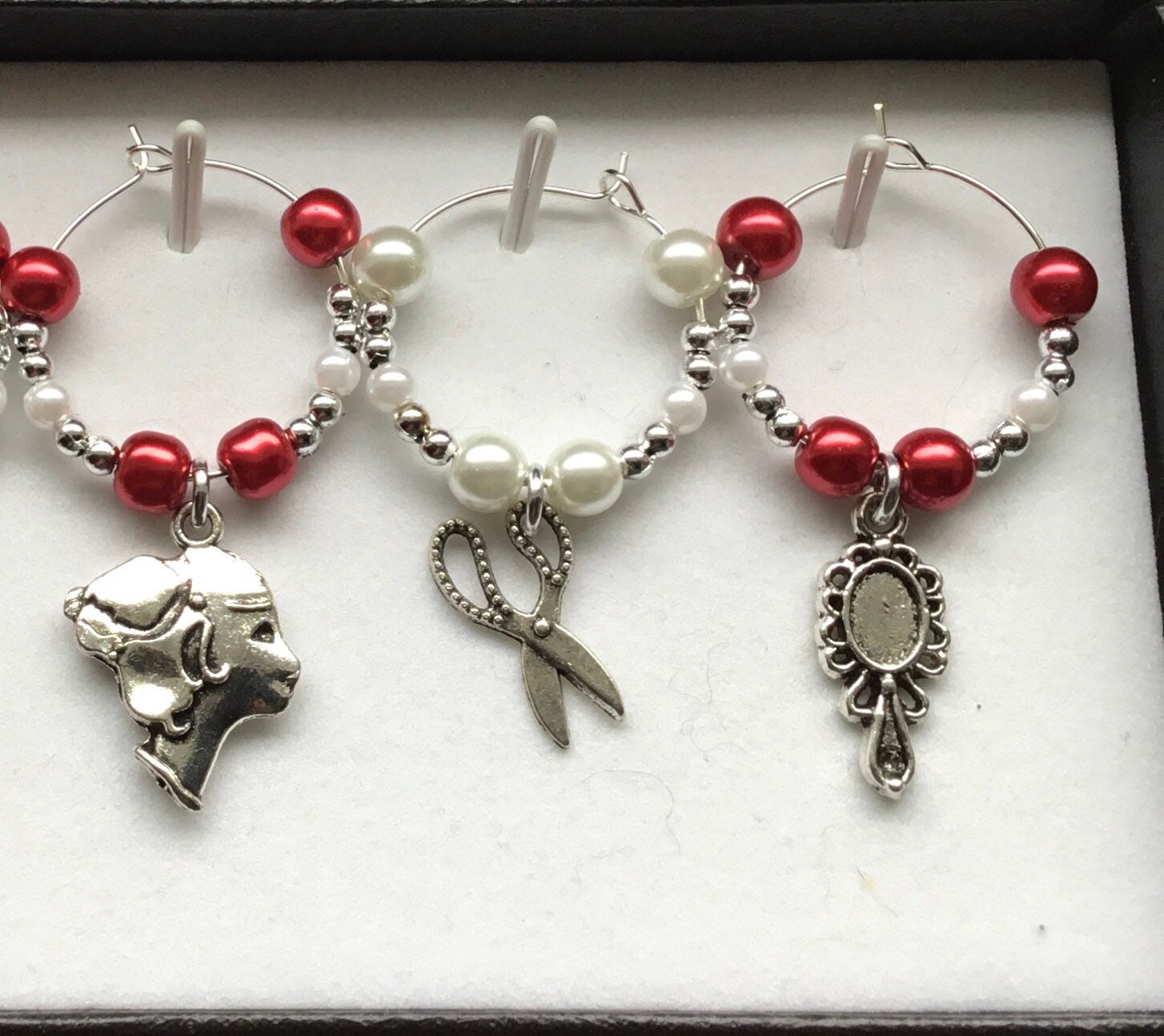 6 Beauty Salon Themed Wine Charms Hair Salon Spa Thank You Etsy Canada