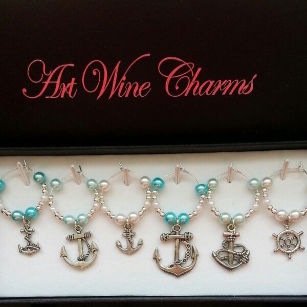 Nautical Wine Charm Etsy