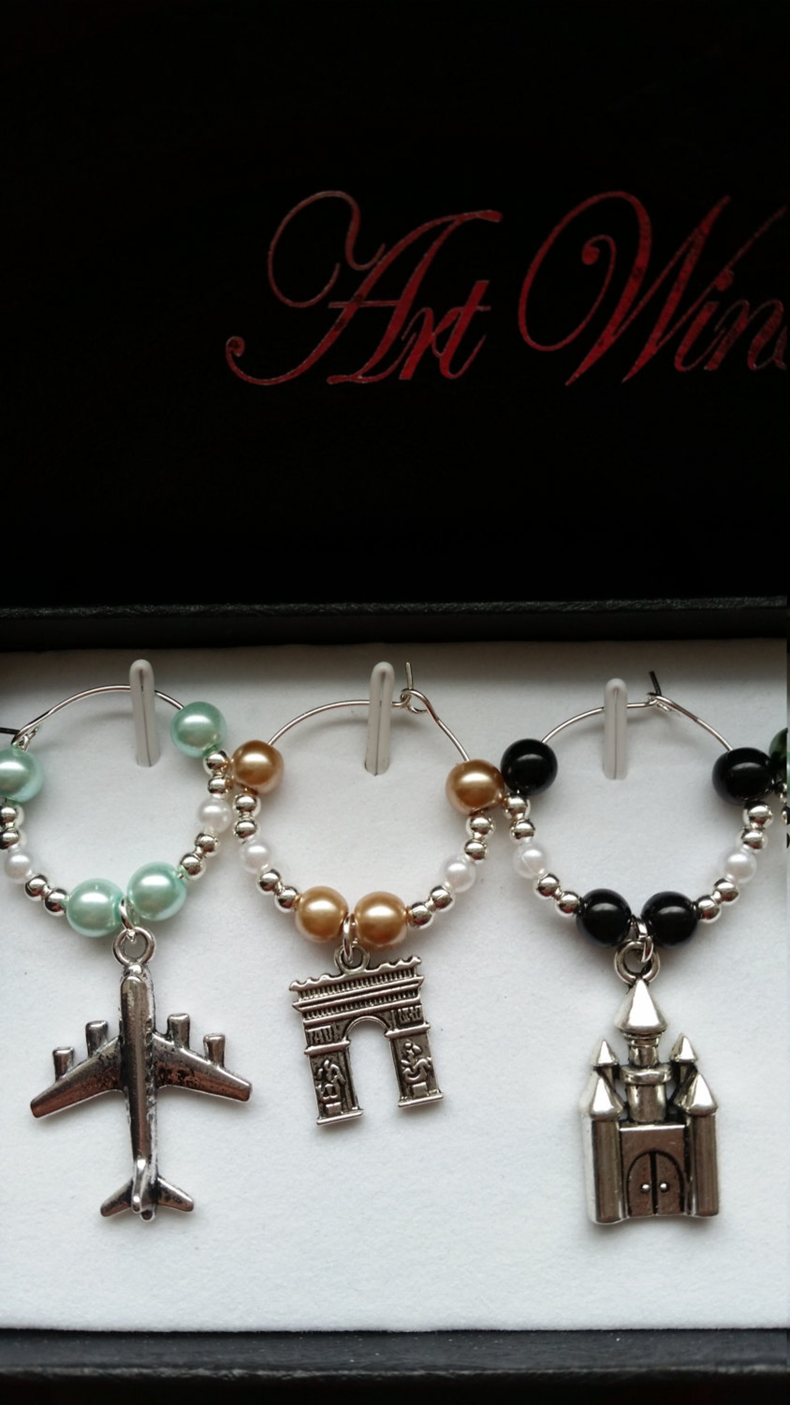 6 Travel themed Wine Charms World Traveler Europe Themed Etsy