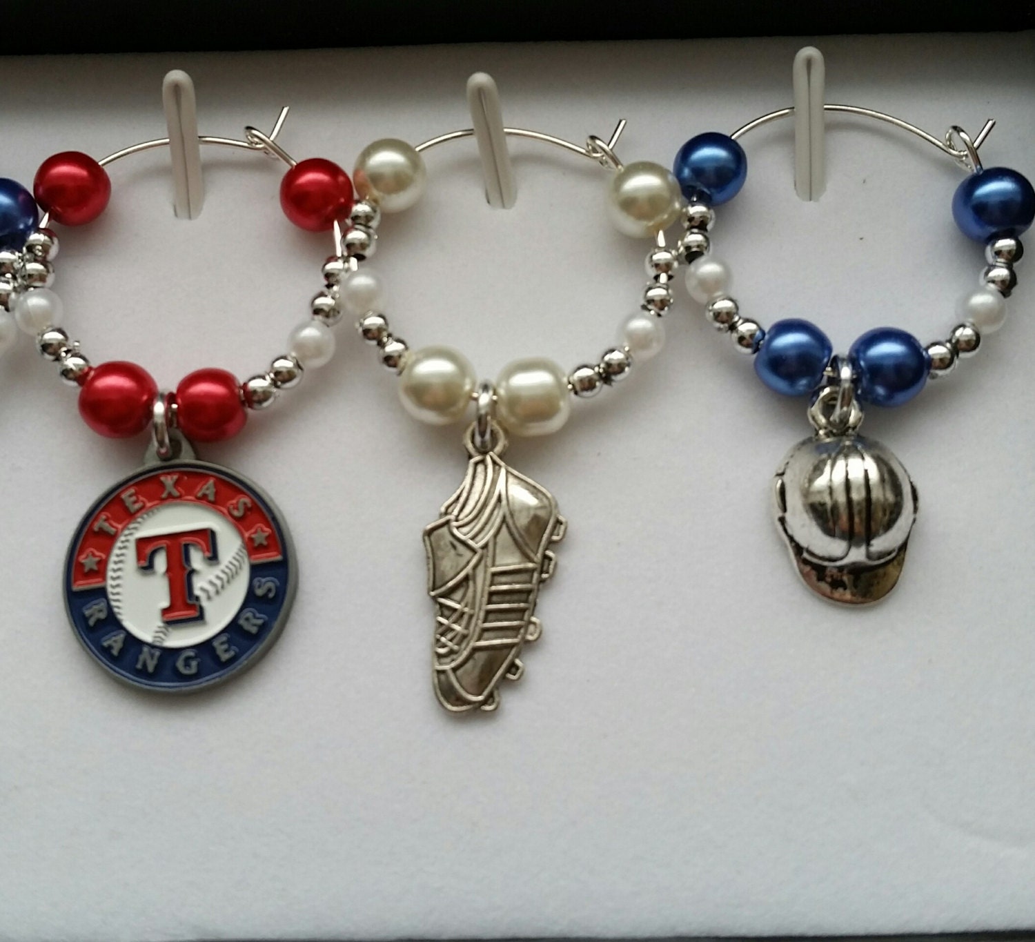 6 Texas Rangers Baseball Themed Wine Charms Baseball MLB Etsy Canada