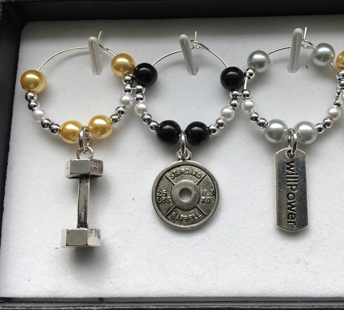 6 Personal Trainer Themed Wine Charms Personal Trainer Etsy