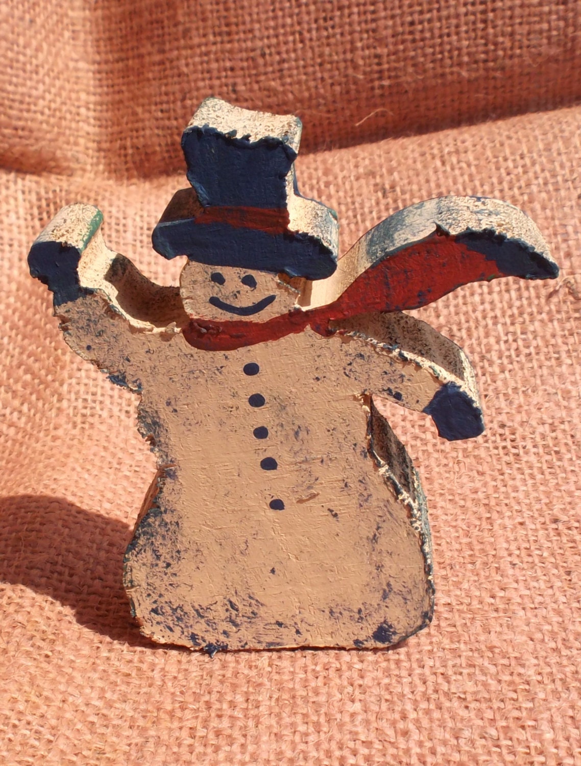 Clearance Primitive Snowman Christmas or Winter Knick Knack Etsy