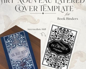 Jugendstil-Vorlage, digitales Design, Vinylschnitt, Cricut-Projekt, Buchcover-Vorlage zum Download, romantisches Tagebuchdesign, elegante Vintage-Ästhetik