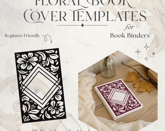 Florales Buch-Cover-Design: Anpassbare Vinyl-Vorlage (PNG Digitale Dateien)