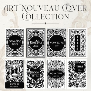 Whole Shop Bundle Jugendstil Vorlage Digitaler Download Buchcover geschnitten Datei Vintage Style Binding Bild 7